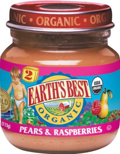 Earth's Best 2nd Pears & Raspberries, 4 Ounce Jars (Pack of 24) by Earth's Best