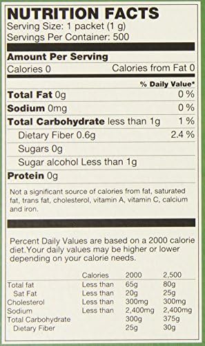 Vivente Zero Calorie Organic Sweetener with Fiber and Probiotics, 500 Count