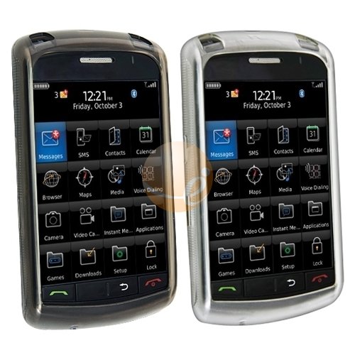 2 Colors Combo Set of Smoke Gray and White Rubber Skin Cover Case for Blackberry 9530 9500 Storm Thunder