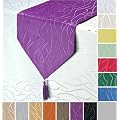 Streifen Damast EDEL TISCHL�UFER -Farbe w�hlbar- 30 x 200 - LILA *Beautex*
