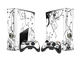 Flower Protector Skin Decal Sticker for Xbox 360 Slim (1 piece for the game console & 2 pieces for 2 controllers)