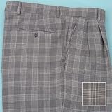 Glen Plaid Wool Pleated Suit Trousers