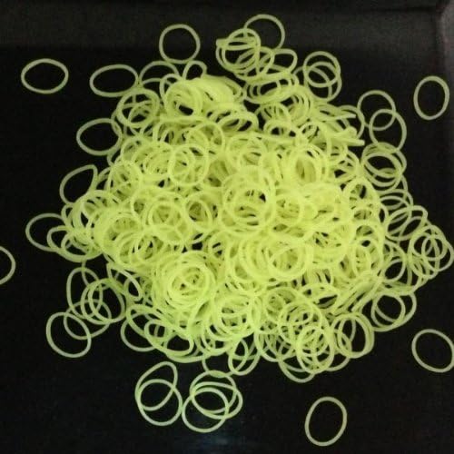 600 Rubber Bands Refill Glow Dark Rainbow Color Loom Tie Dye Glitter Jelly Camo (WHS476-2 Yellow)