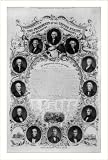 Historic Print (S): The presidents of the United States and Declaration of Independence / on stone by J. Bri