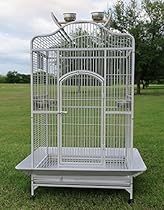 New Large Wrought Iron Open/Close Play Top Bird Parrot Cage, Include Metal Seed Guard Solid Metal Feeder Nest Doors Overall Dimensions: 35.25Wx29.5x62H(With Seed Skirt) by Mcage
