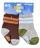 Sketchers Baby Boys Crew Socks 4-Pack (Sizes 12M  24M) - medium grey, 12-24mos.