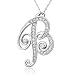14k White Gold Alphabet Initial B Diamond Pendant Necklace (HI, SI-I, 0.15 carat)