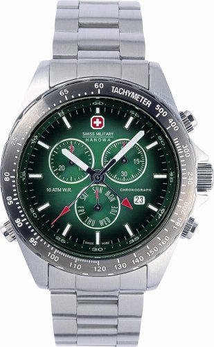 Cover image : SWISS MILITARY(スイスミリタリー) ML/198M ナビゲーター グリーン文字盤 メタルブレスレットタイプ