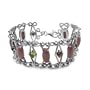 Carolyn Pollack Sterling Silver Rhodonite, Peridot and Garnet Link Bracelet