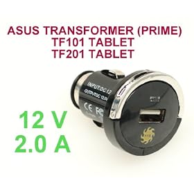 NTK 12V 2.0 A MINI BULLET STYLE CAR CHARGER FOR ASUS Eee TRANSFORMER TF 101 TABLET NEW by 