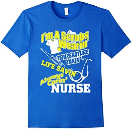 Men's Always carin' Nurse T Shirt Medium Royal Blue