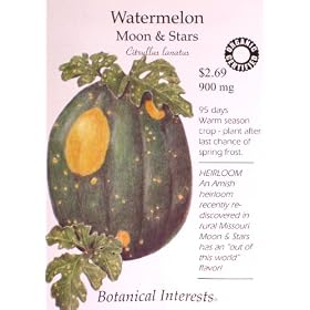Watermelon Seeds Moon and Stars Certified Organic Heirloom Seeds
