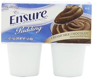 Ensure Pudding, Creamy Milk Chocolate, 4-Ounce Cups in 4-Count Packages (Pack of 12)