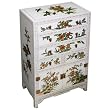 EXP Handmade Furniture - 37" White Chinese Lacquer Wood Dresser/ Cabinet - Seasonal Flowers Design
