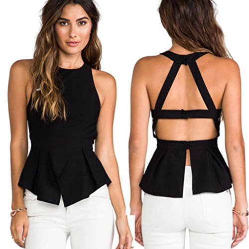 Sunward(TM) Summer Casual Tank Tops Vest for Women (XLarge, Black)