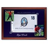 Tiger Woods Autographed Framed 2007 PGA Championship Pin Flag with Photographs