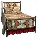 Fireside Lodge 8002RM Hickory Bed with Rustic Maple Rails Size: Twin