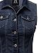 Plus4u Women's Medium Dark Stone Wash Strechy Denim Vest Plus Size