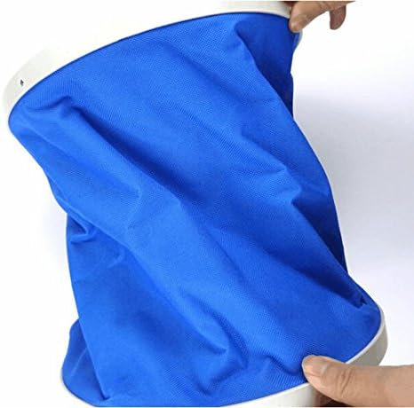 Car Folding Bucket Foldable Storage Auto Washing Equipment Circle Container Trash Bin 9L Blue
