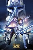 Laminated Anakin Skywalker & Obi-Wan Kenobi Running Star Wars: Clone Wars TV 61x91.5cm Poster