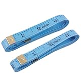 uxcell ソフトテープメジャー　テーラーメジャー　縫製テーラー定規 150ｃｍ　グラスファイバー　金属　ベイビーブルー
