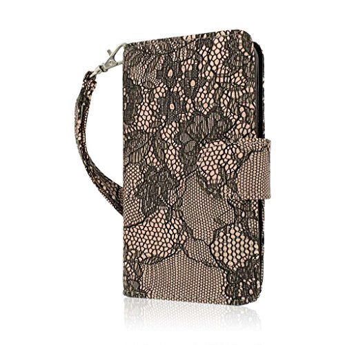ZTE Warp 4G Wallet Case, MPERO FLEX FLIP Wallet Case for ZTE Warp 4G N9510 - Black Lace