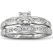 Diamond Bridal Engagement Ring Set Crafted in Sterling Silver Diamond Bridal Engagement Ring Set Crafted in Sterling Silver