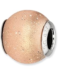 Sterling Silver Reflections Rose Gold-plated Laser Cut Bead