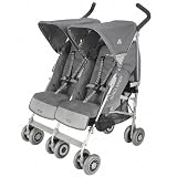 Maclaren Techno Twin Stroller Charcoal on Silver Frame