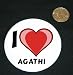 3 button / pin printed with I love Agathi