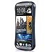 HTC One Max / T6 Stand Case, GreatShield Guardian Hybrid Snap On Case Back Cover with Kickstand for HTC One Max / T6 (White/Blue)