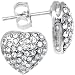 Romantic Crystal Heart Stud Earrings