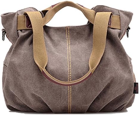 YZSKY Leisure Canvas Travel Top Handle Bag Tote Handbags Shoulder Bag (Coffee)