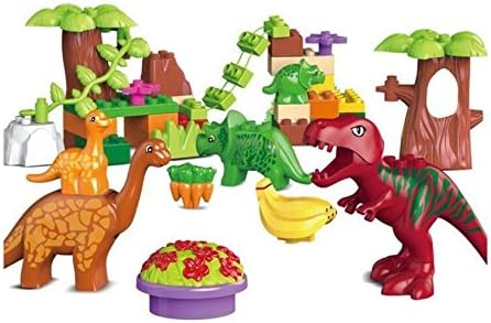 40pcs Dino Valley Building Blocks Large Particles Dinosaur Paradise Animal Action Figures Vs Decool Minifigure Figures