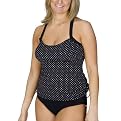 Xhilaration&reg; Juniors Plus Peace Polka Dot Tankini - Black