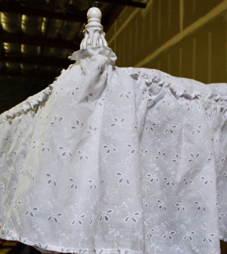 New Crib Size Eyelet White Princess Canopy Fabric Top