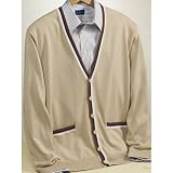Paul Fredrick V-Neck Cotton Cardigan