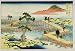 Eight Part Bridge, Province of Mucawa, Japan, circa 1830 Specialty Products Stretched Canvas Poster Print by Katsushika Hokusai, 23x15