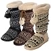 Womens Bearpaw Donner 12-inch Sheepskin-lined Knit and Suede Boot
