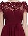 Ever Pretty Lace Short Sleeve Ruched Bust Long Evening Dress 08490