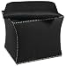 Storage Ottoman W/brass Button Micro Suede Black