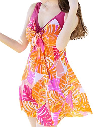 Wantdo Women's Cute Plus Size Swimsuits Beach Living SwimMini Hot Spring Dress