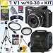 Nikon 1 V1 10.1 MP HD Mirrorless Advanced Compact Digital Camera System with 10-30mm f/3.5-5.6 VR 1 NIKKOR Zoom Lens + 16GB Deluxe Accessory Kit