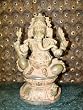 28" Ganesha Sitting Hindu God of Luck Verdigris Patina Brass Statue