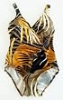 Marsol Missy 1PC Surplice Wrap Swimsuit Bronze Leaf Print Print Sizes 38(14) - 42(18)