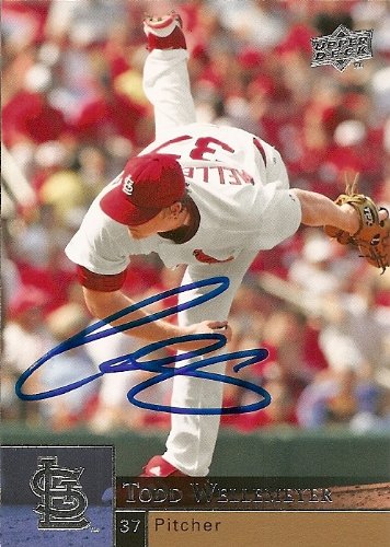 Todd Wellemeyer Signed St. Louis Cardinals 2009 UD Card