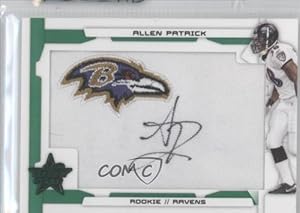 Allen Patrick #1/5 Baltimore Ravens (Football Card) 2008 Leaf Rookies and Stars Rookie Patch Autographs Emerald #201