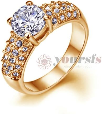 Master Jiwelry Bijouterias Wedding Ring Expendables Joias Ouro Rose Gold Plated Rhinestone Anel Coroa Engagement Ring R180R1