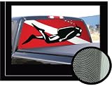 51k4N27zfGL. SL160  SCUBA DIVER 22 x 65  Rear Window Graphic  diving truck decal suv