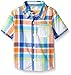 Crazy 8 Boys' Baby Orange and Blue Plaid Woven Shirt